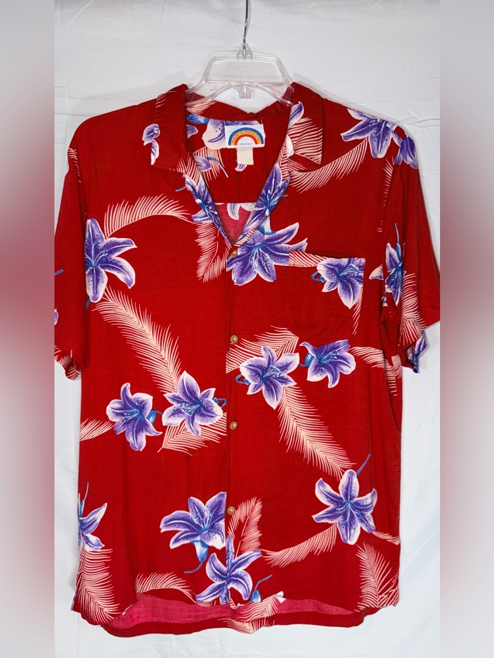 Vintage Made in Paradise Red Hawaiian Shirt